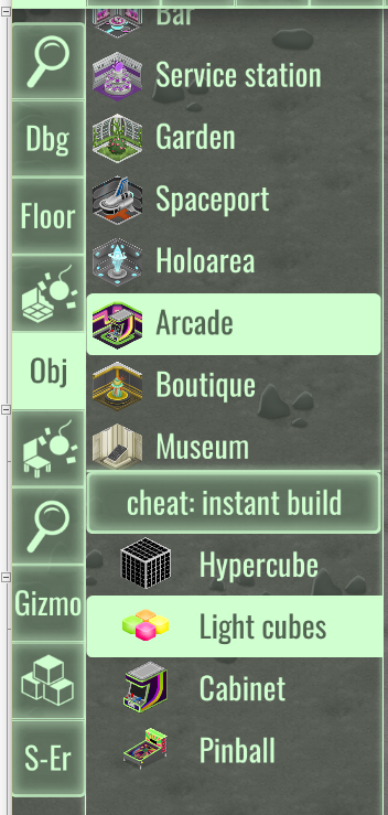 Two tier build menu