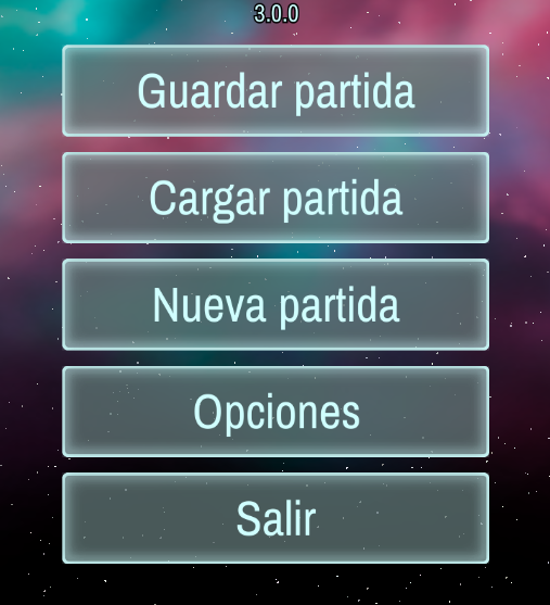 Main menu in spanish